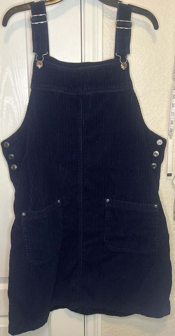 North Crest Vintage Corduroy Overall Dress Navy Blue Size XL